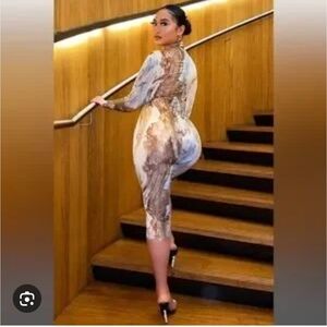 Fashion Nova Bodycon Dress with Artistic Print